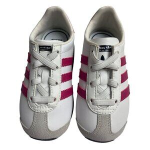 Adidas Girls Toddler Country Og Trainers Shoes Slip on size 6 Pink White Fuchsia